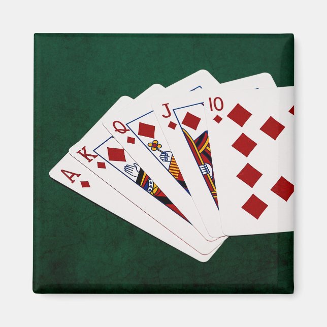 Poker Hands - Royal Flush - Diamonds Anzug Magnet (Vorne)