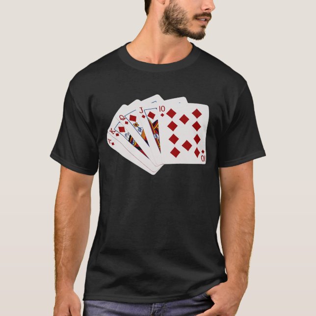 Poker Hands - Royal Flush - Diamonds Anzug T-Shirt (Vorderseite)