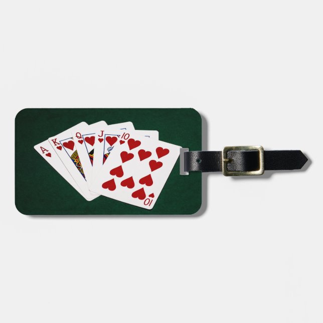 Poker Hands - Royal Flush - Herz Anzug Gepäckanhänger (Vorderseite horizontal)