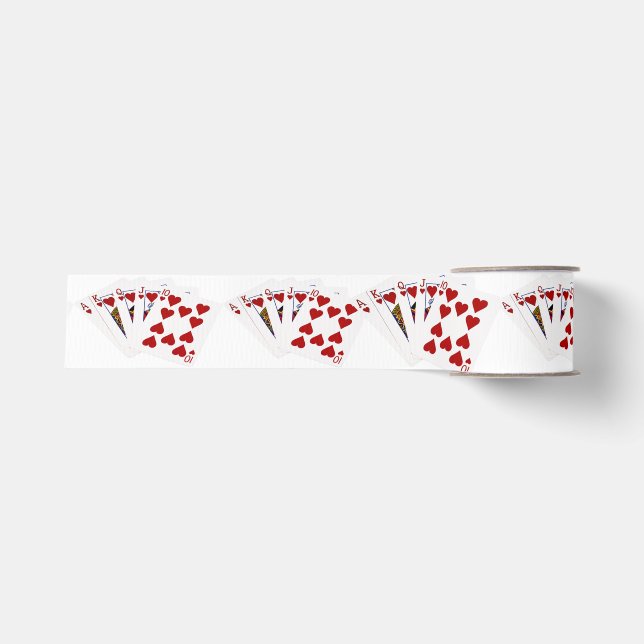 Poker Hands - Royal Flush - Herz Anzug Ripsband (Vorderseite)