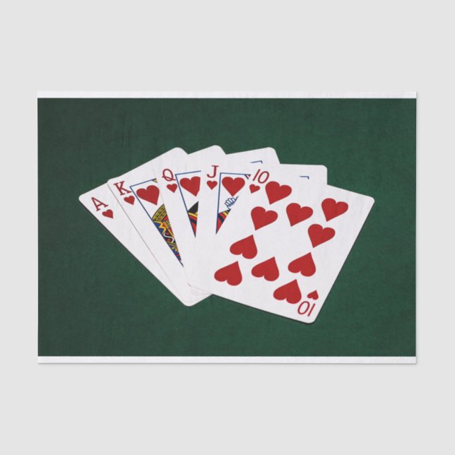Poker Hands - Royal Flush - Herz Anzug Seidenpapier (Vorderseite)