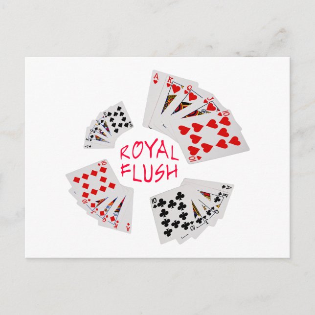 Poker Hands - Royal Flush Postkarte (Vorderseite)