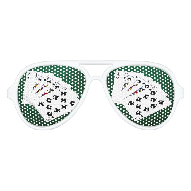 Poker Hands - Royal Flush - Spades Anzug Partybrille (Vorderseite)