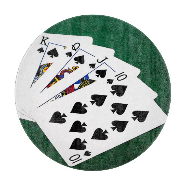 Poker Hands - Royal Flush - Spades Anzug Schneidebrett (Vorderseite)