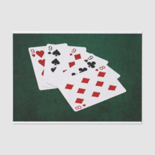 Poker Hands - vier von einer Art - neun und acht Seidenpapier