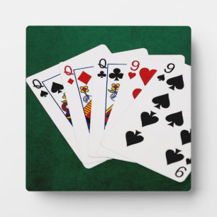 Poker Hands - Vollhaus - Königin und Neun Fotoplatte
