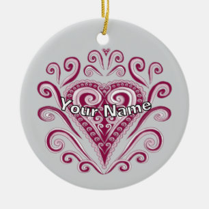 Poker Hearts Keramik Ornament