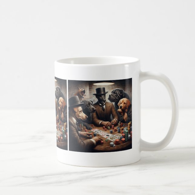 Poker Hunde Kaffee Tasse (Rechts)