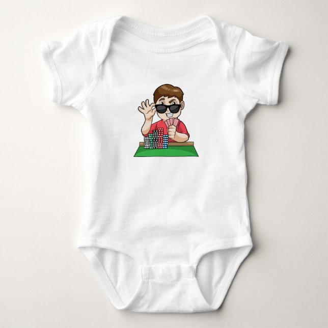 Poker im Poker mit Sonnenbrille Baby Strampler (Vorderseite)