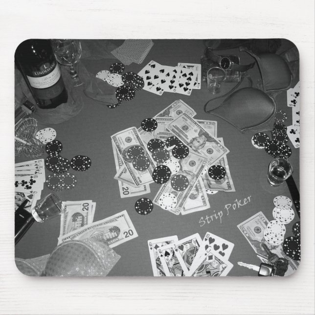Poker in Schwarz und Weiß Mousepad (Vorne)