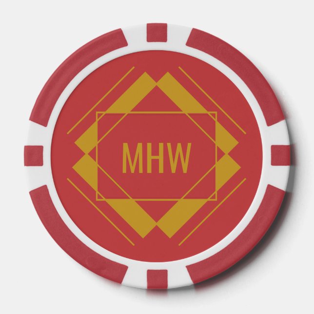 Poker-Jetons für benutzerdefinierte Monogram-Geome Pokerchips (Vorderseite)