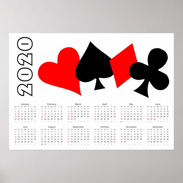 Poker Kalender 2020 Poster (Vorne)