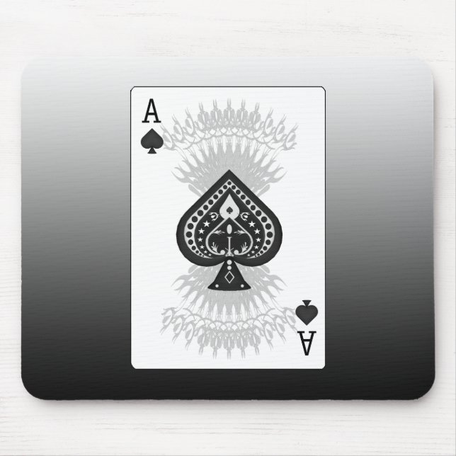 Poker-Karte des Ass des Spades: Mousepad (Vorne)