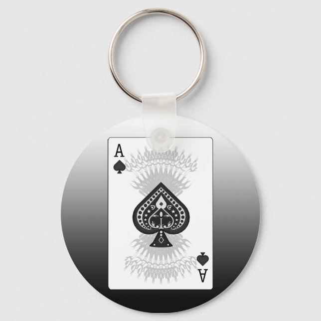 Poker-Karte des Ass des Spades: Schlüsselanhänger (Vorderseite)