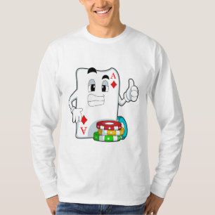 Poker-Karte mit Poker-Chips T-Shirt