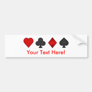Poker: Karten-Anzüge: Autoaufkleber: Schwarzer Autoaufkleber