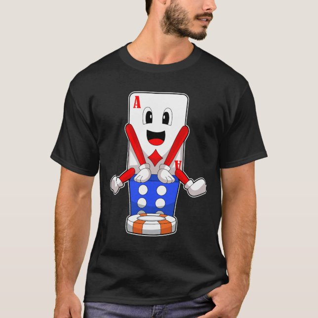 Poker-Karten des Würfels-Pokers T-Shirt (Vorderseite)