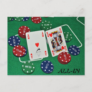 POKER-KARTEN-FOTO POSTKARTE