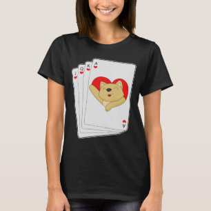 Poker Karten mit Katze T-Shirt