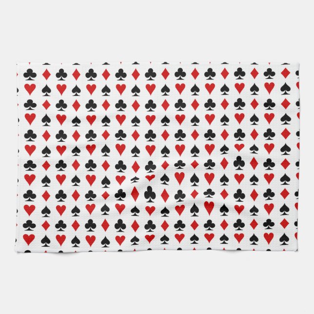 Poker-Karten Symbol Muster Textur Diamanten Pik Pi Handtuch (Horizontal)