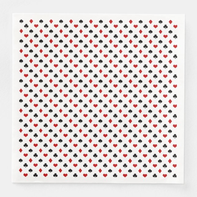 Poker-Kartenmuster | Clubs Diamonds Hearspads Serviette (Vorderseite)