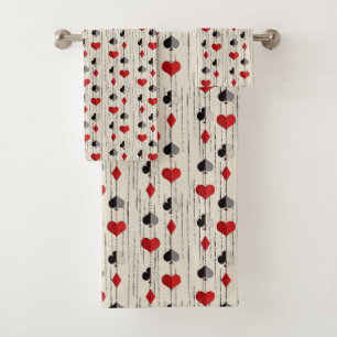 Poker Kartensymbol Badhandtuch Set