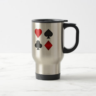 Poker-Kartensymbole: Reisebecher: Black Jack Reisebecher