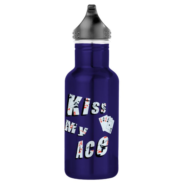 Poker, Kiss My Ace, Edelstahlflasche (Rechts)