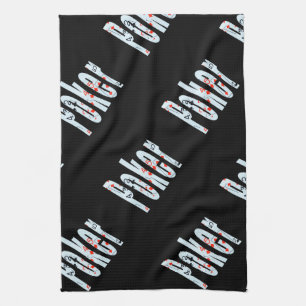 Poker-Logo aus Pokerkarten, Geschirrtuch