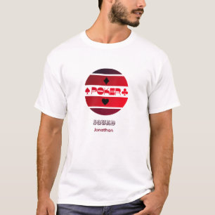 Poker Logo rot schwarz personalisierbarer T - Shir T-Shirt
