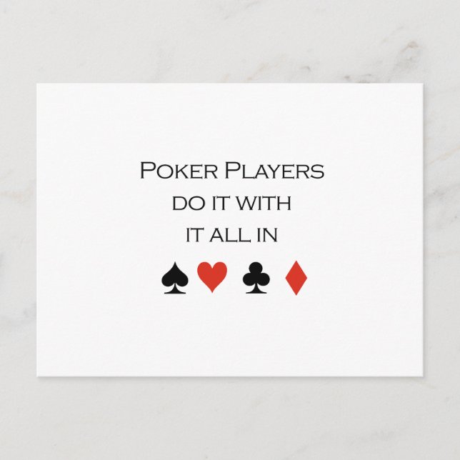 Poker machen das alles im T - Shirt Postkarte (Vorderseite)