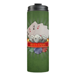 Poker Mania - Karten, Diäten, Chips: personalisier Thermosbecher