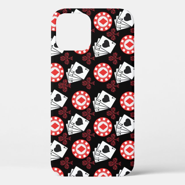 Poker Muster Aces Crosses Playing Cards Trendy Case-Mate iPhone Hülle (Rückseite)