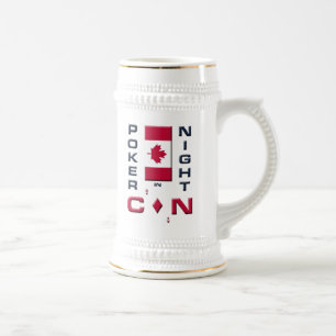 Poker-Nacht in Kanada-Bierstein-Tasse - Bierglas