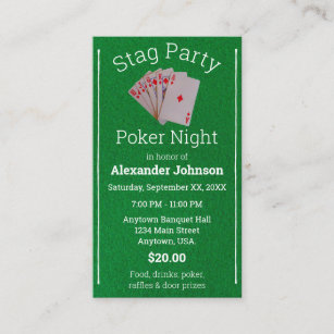 Poker-Nachtspielkarte-Hirsch-Party-Karte Visitenkarte
