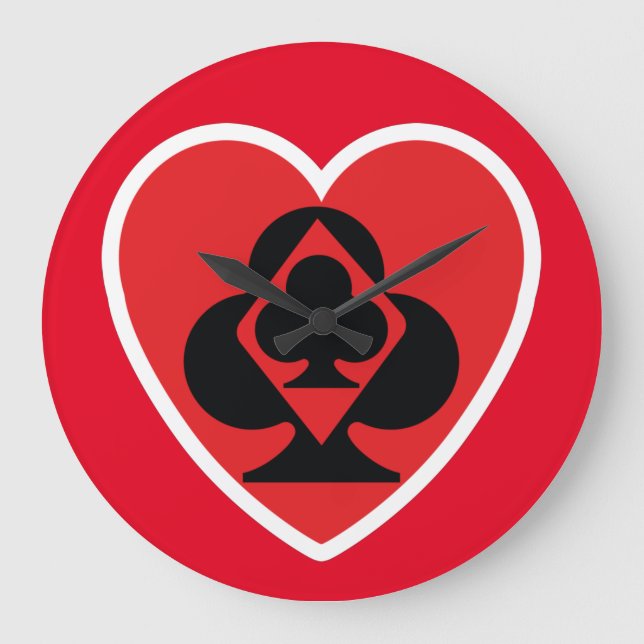 POKER NEW pixelat von Masanser Große Wanduhr (Vorderseite)