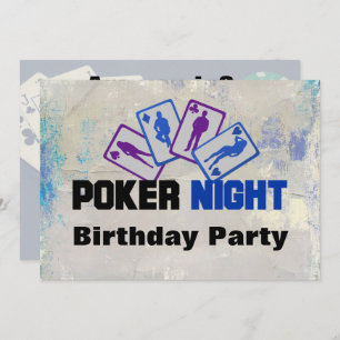 Poker Night Anniversaire Fête Invitation
