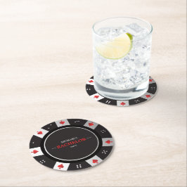 Poker Night Bachelor Parco Civico-Ciani Runder Pappuntersetzer