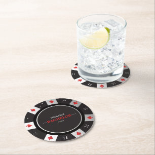Poker Night Bachelor Parco Civico-Ciani Runder Pappuntersetzer