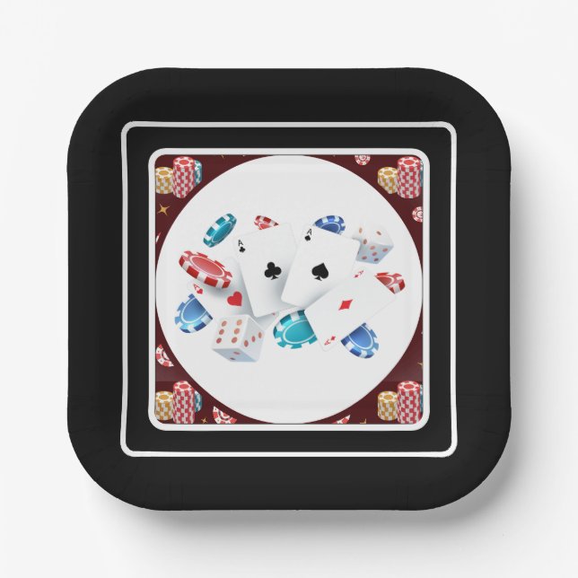 Poker Night Fun Pappteller (Vorderseite)