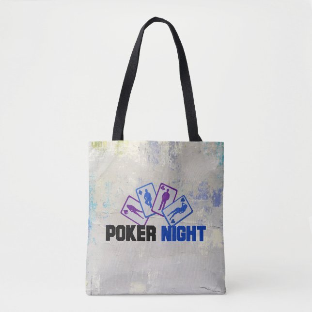 Poker Night mit Kartenspielen auf Grunge Textur Tasche (Vorderseite)