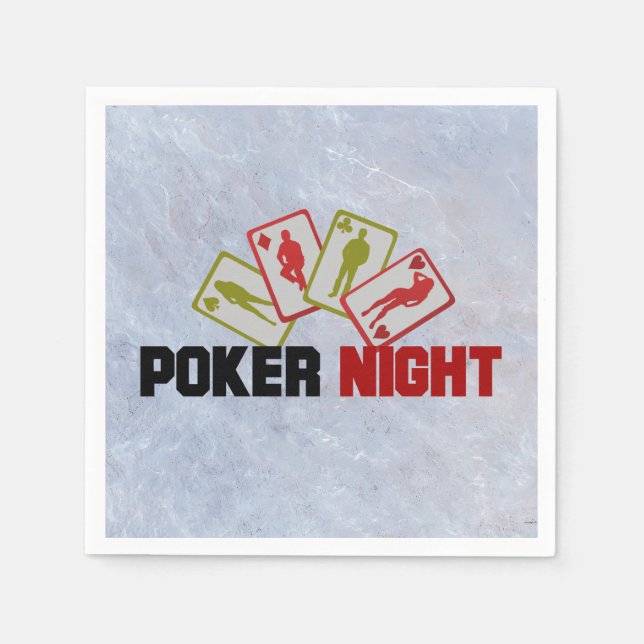 Poker Night mit Spielkarten Serviette (Vorderseite)