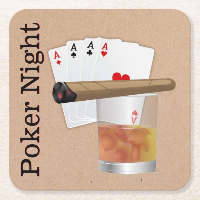 Poker Night Paper Untersetzer (Vorderseite)
