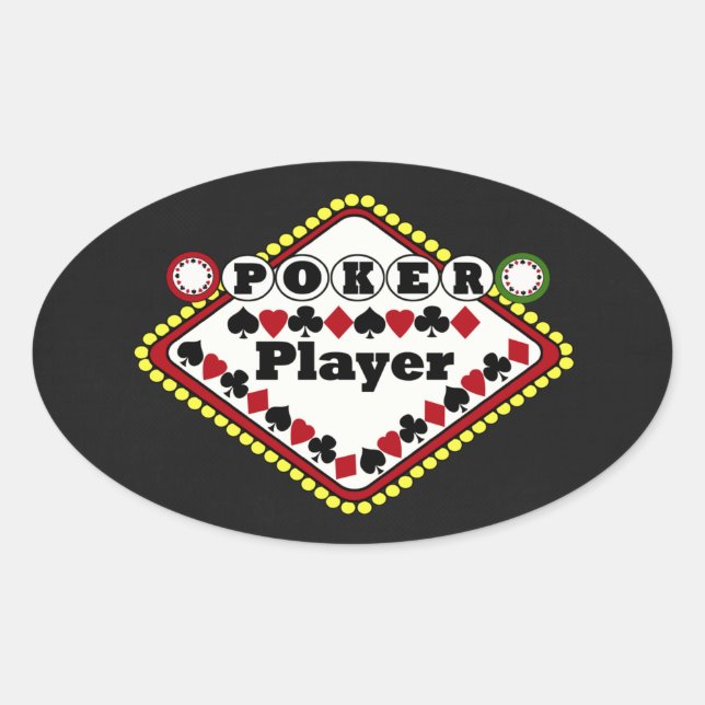 Poker Ovaler Aufkleber (Vorderseite)