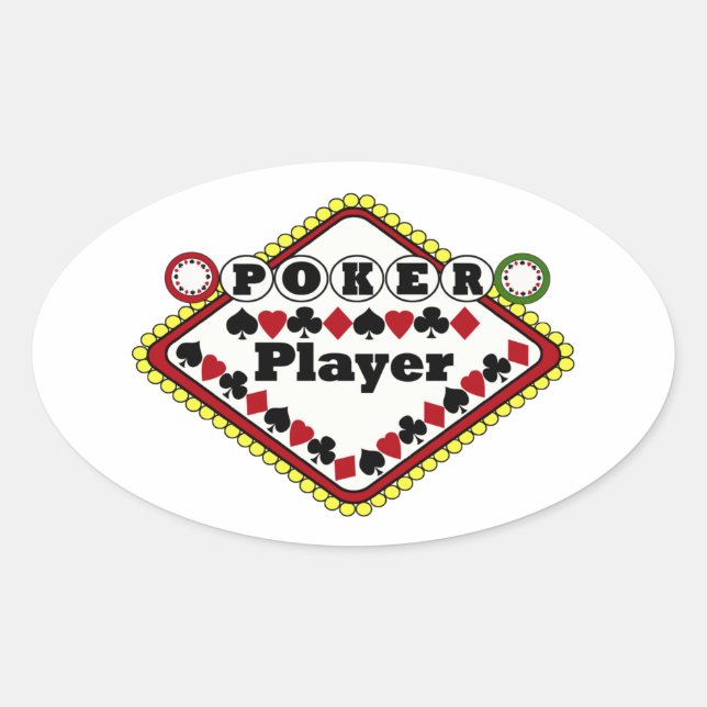 Poker Ovaler Aufkleber (Vorderseite)