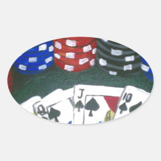 Poker Ovaler Aufkleber