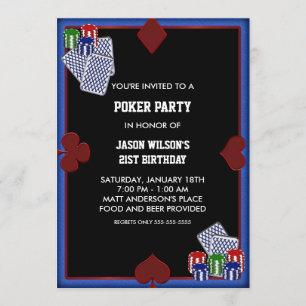 Poker Party Anniversaire Poker Party Invitations