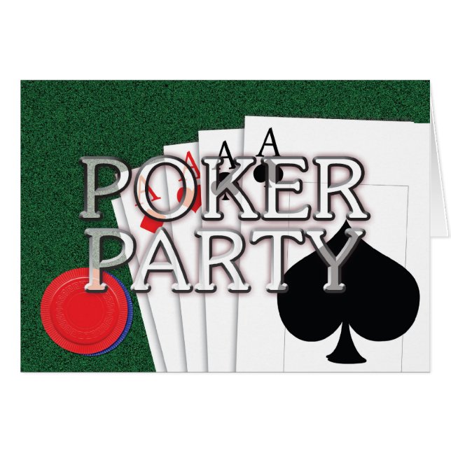 Poker-Party-Karte (Vorderseite (Horizontal))