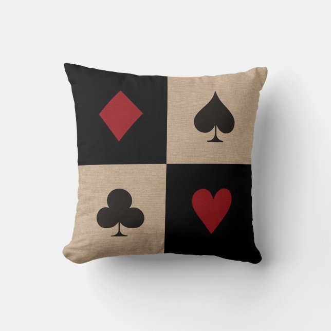 Poker-Party-Karten-Anzüge Kissen (Vorderseite)