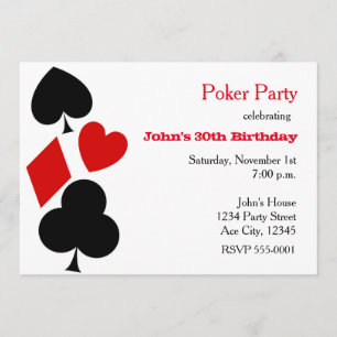 Poker Party Kartenspielen - Einladungen